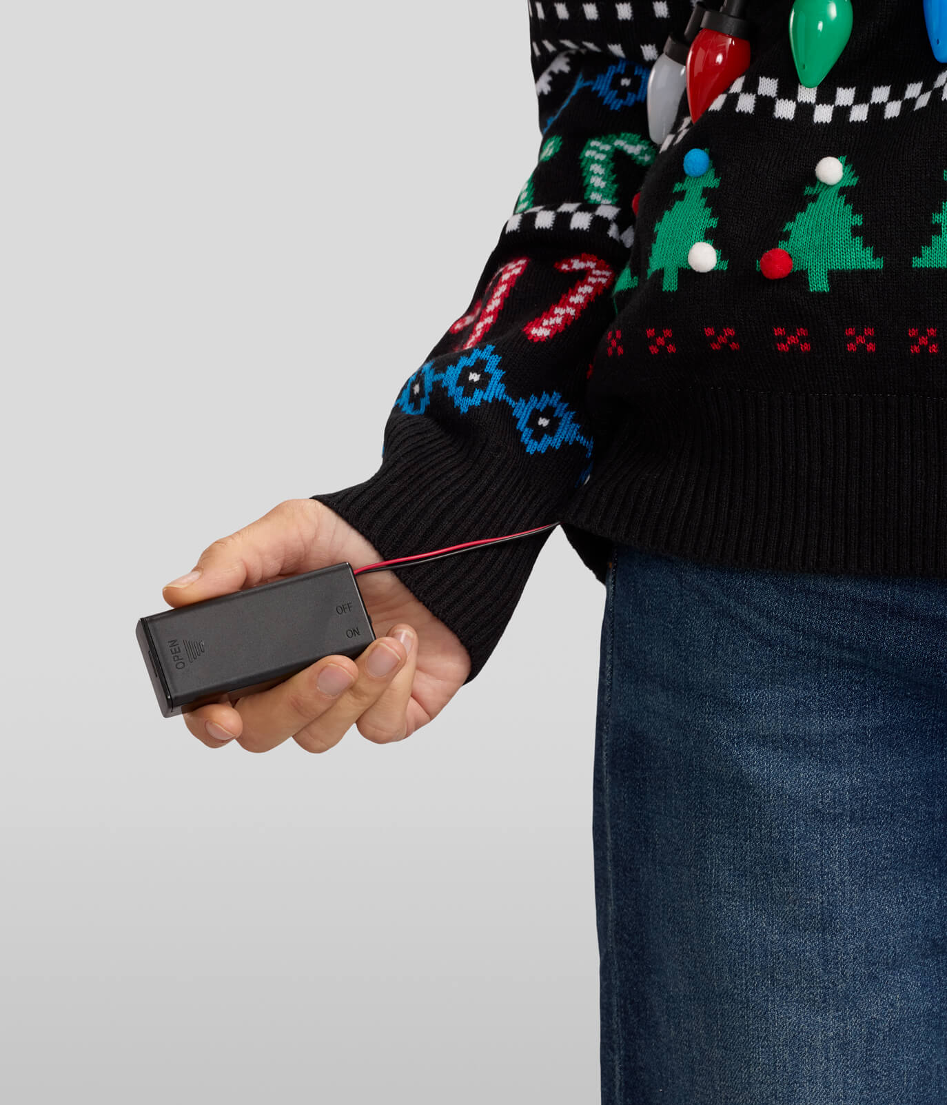 Women's Fair Isle Rudolph Light Up Christmas Cardigan Sweater - Image 3