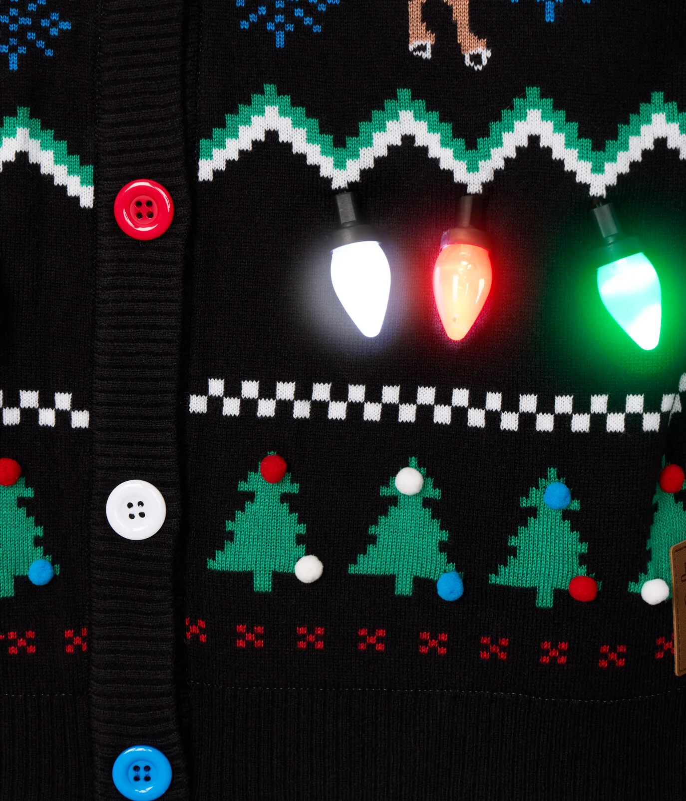Women's Fair Isle Rudolph Light Up Christmas Cardigan Sweater - Image 5