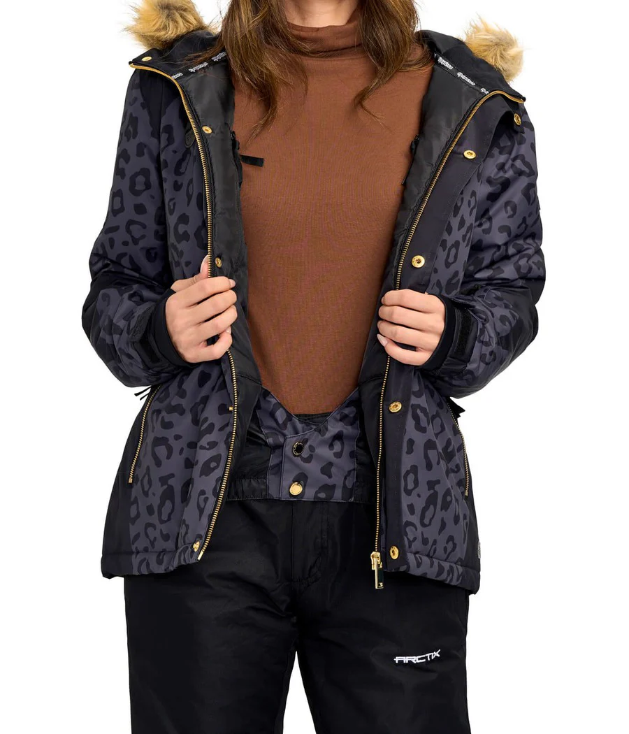 Women's Midnight Leopard Winter Jacket - Image 6