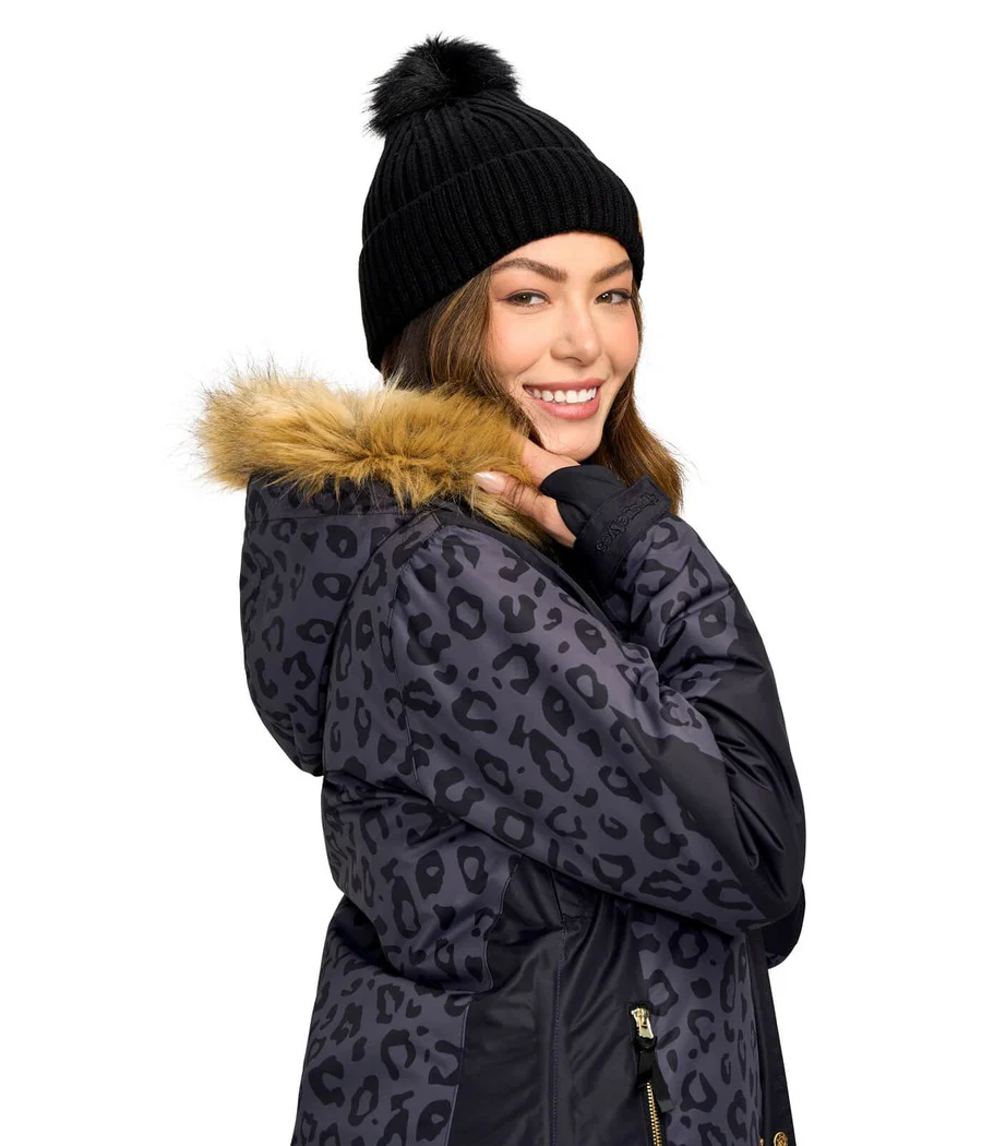 Women's Midnight Leopard Winter Jacket - Image 7