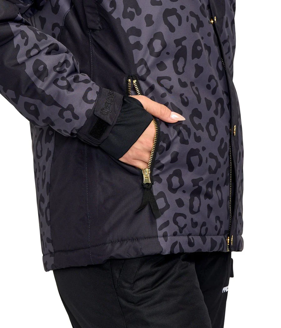 Women's Midnight Leopard Ski Jacket - Image 5