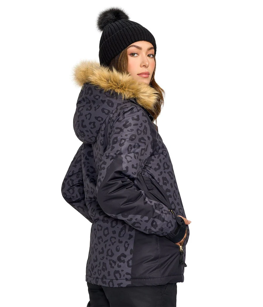 Women's Midnight Leopard Snowboard Jacket - Image 2