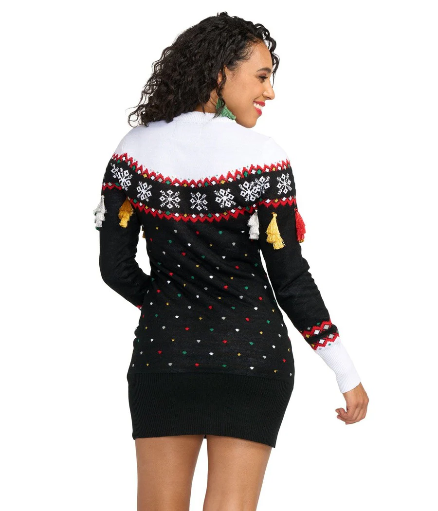 Women's Merry Christmas Tassel Sweater Dress - Image 2
