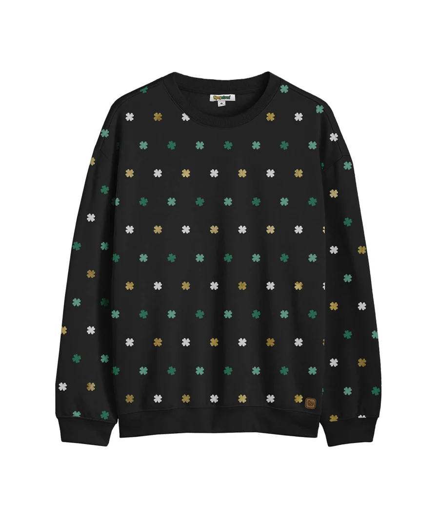 Women's Metallic Clover Crewneck Sweatshirt - Image 2