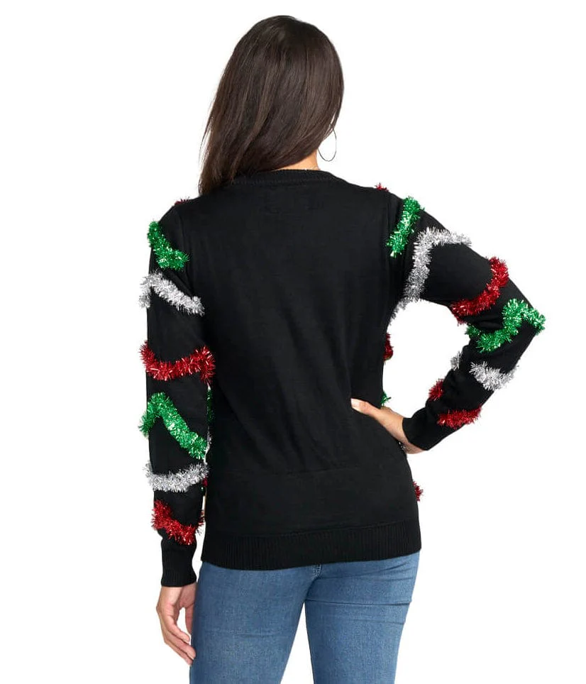 Women's Midnight Garland Light Up Christmas Cardigan Sweater - Image 2