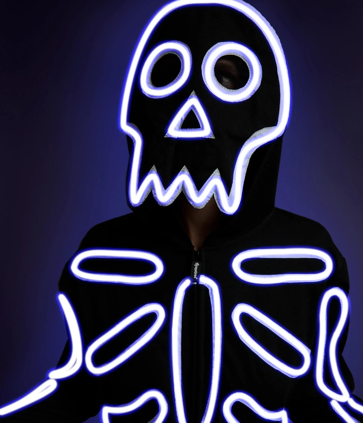 Women's Neon LED Light Up Skeleton Costume - Image 2