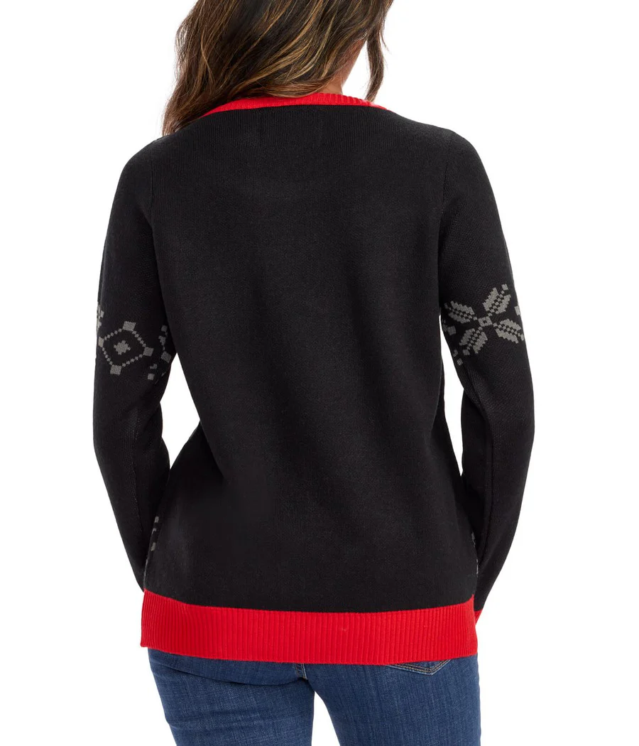 Women's Ho Ho Hello Neon LED Light Up Ugly Christmas Sweater - Image 4