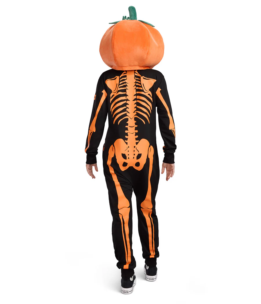 Women's Pumpkin Head Skeleton Costume - Image 3