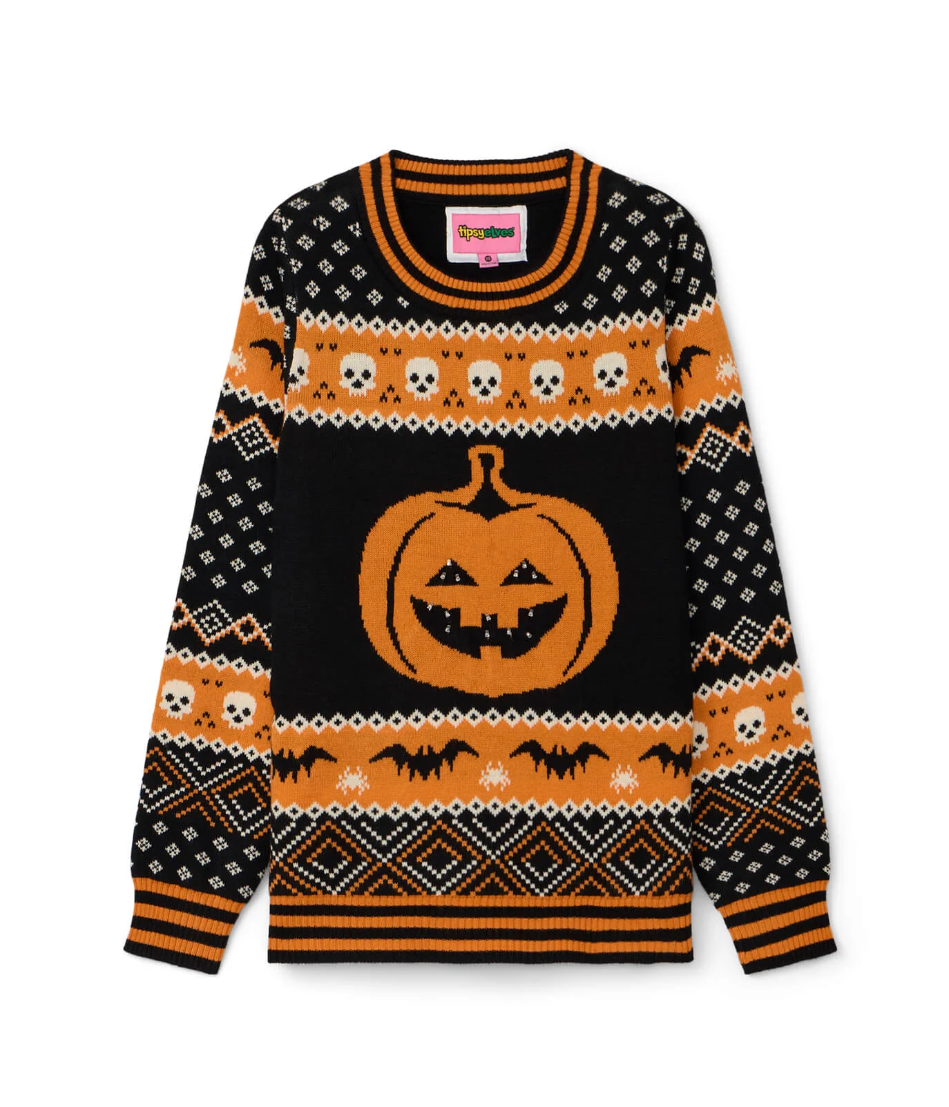 Women's Pumpkin Light Up Halloween Sweater - Image 7