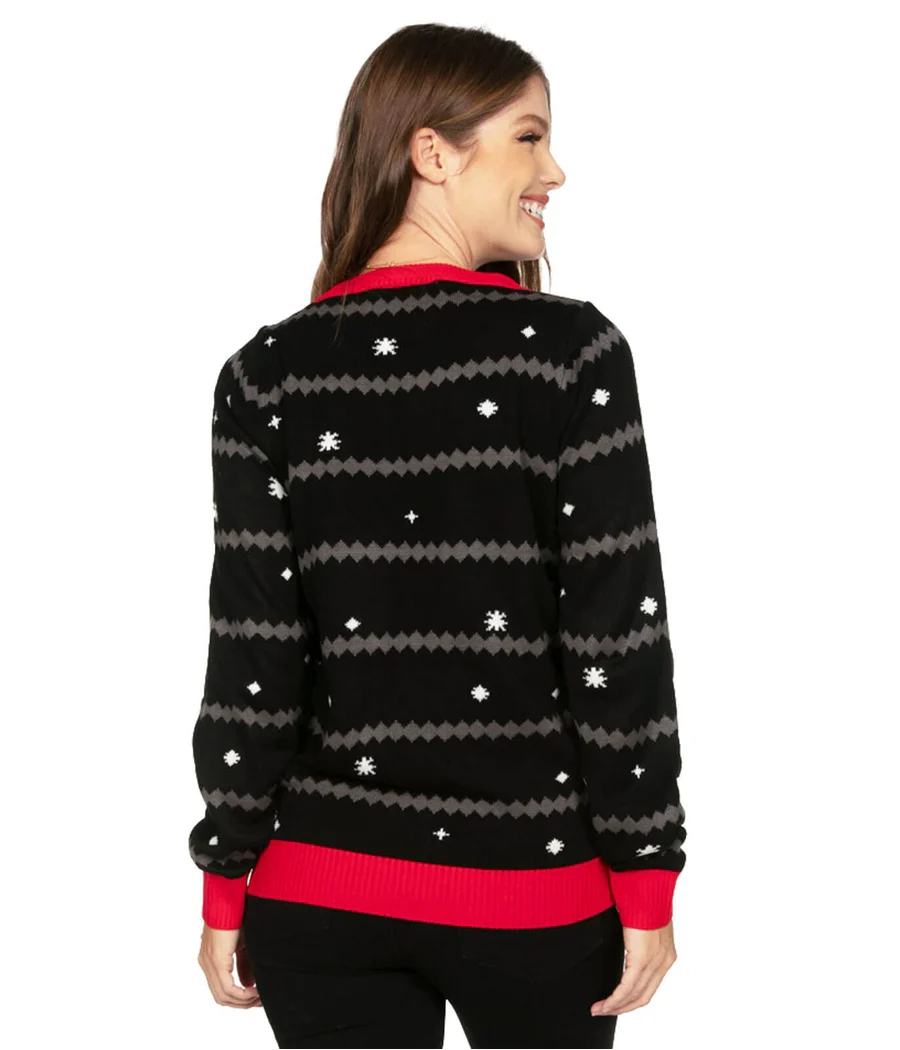 Women’s All Is Palm All Is Bright Light Up Ugly Christmas Sweater - Image 3
