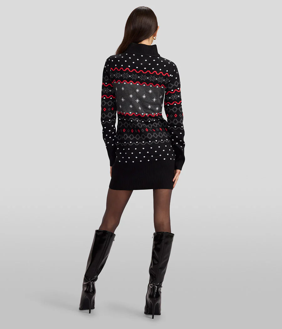 Women's Dark Rudolph Turtleneck Sweater Dress - Image 2