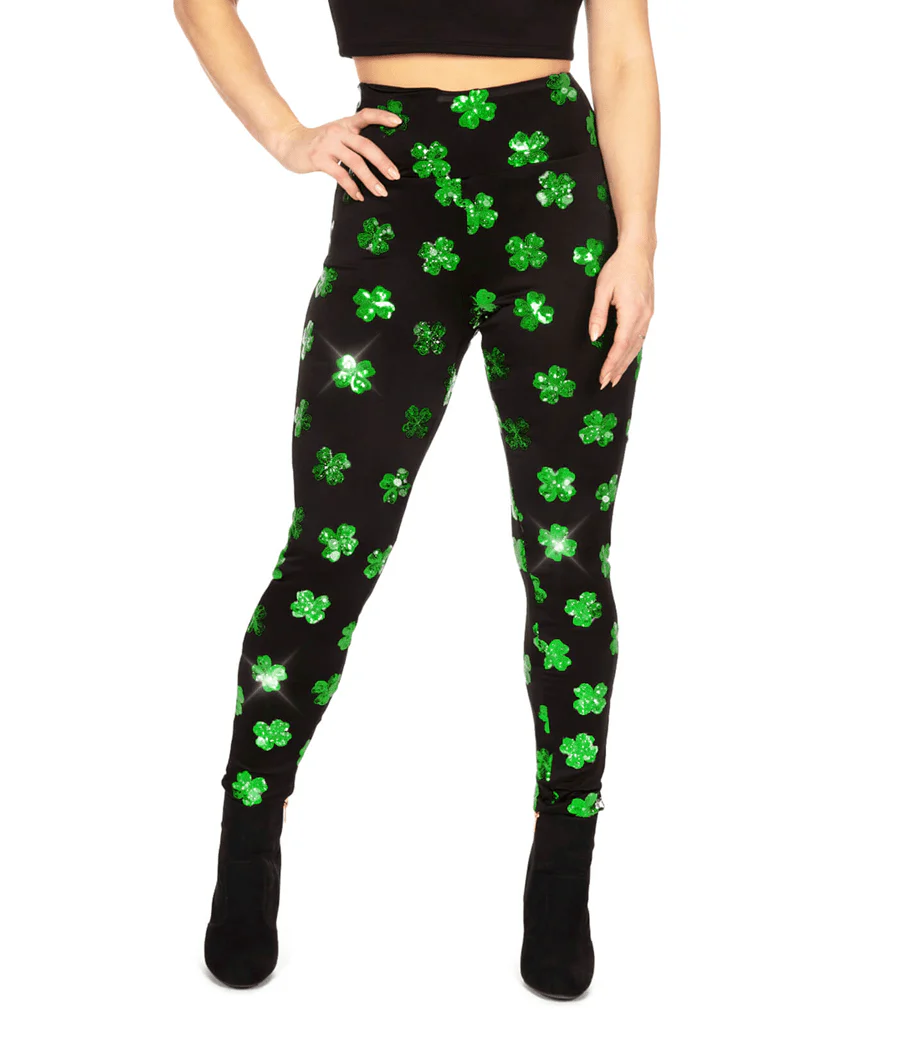 Sequin Clover High Waisted Leggings - Image 3