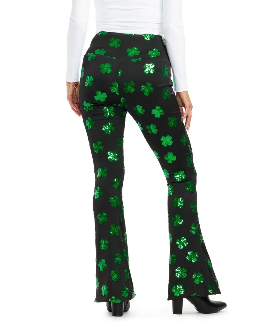 Sequin So Hard Clover Flare Leggings - Image 2
