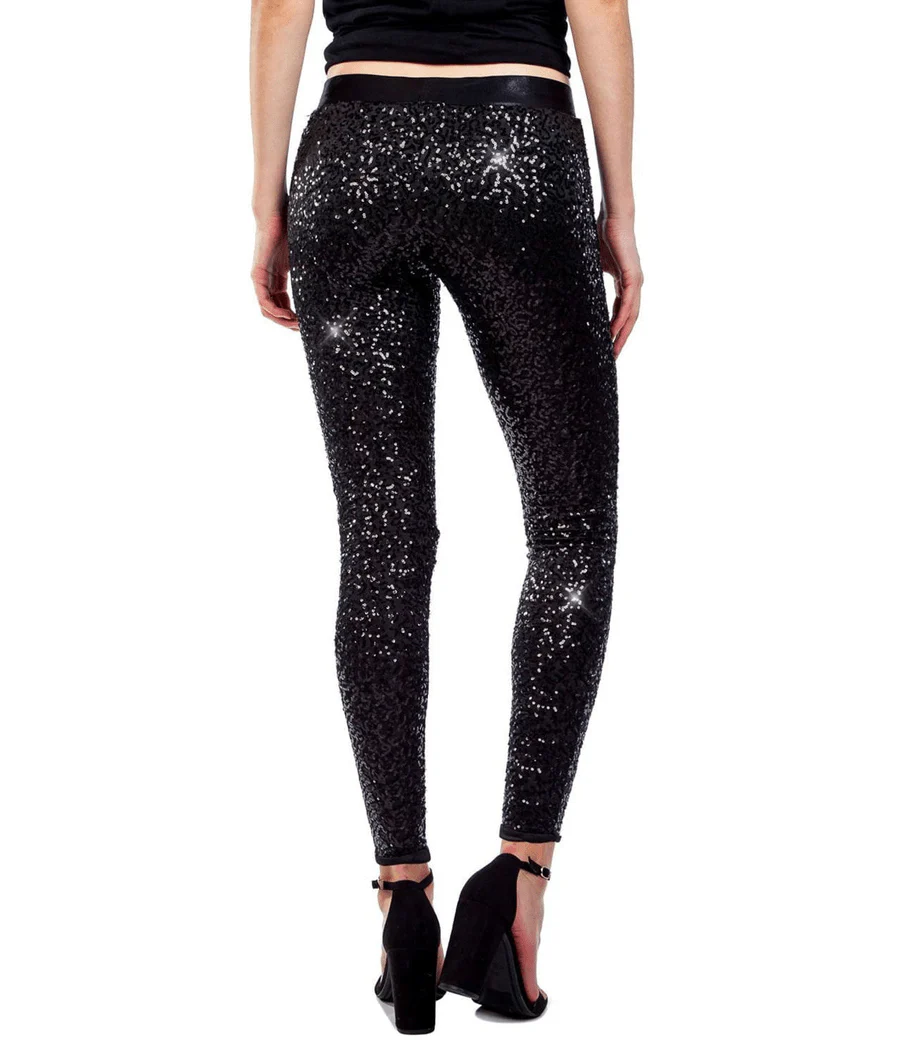 Black Sequin Leggings - Image 2