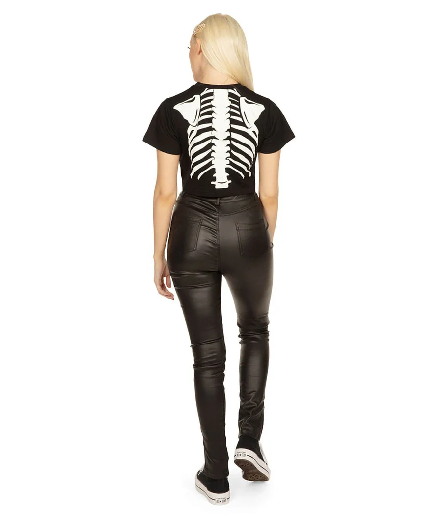 Women's Skeleton Crop Top - Image 2
