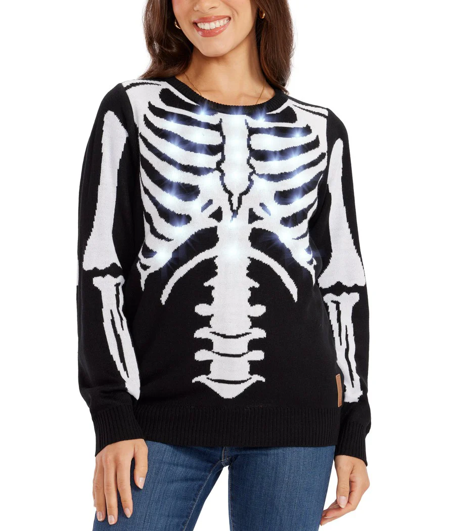 Women's Skeleton Light Up Sweater - Image 8