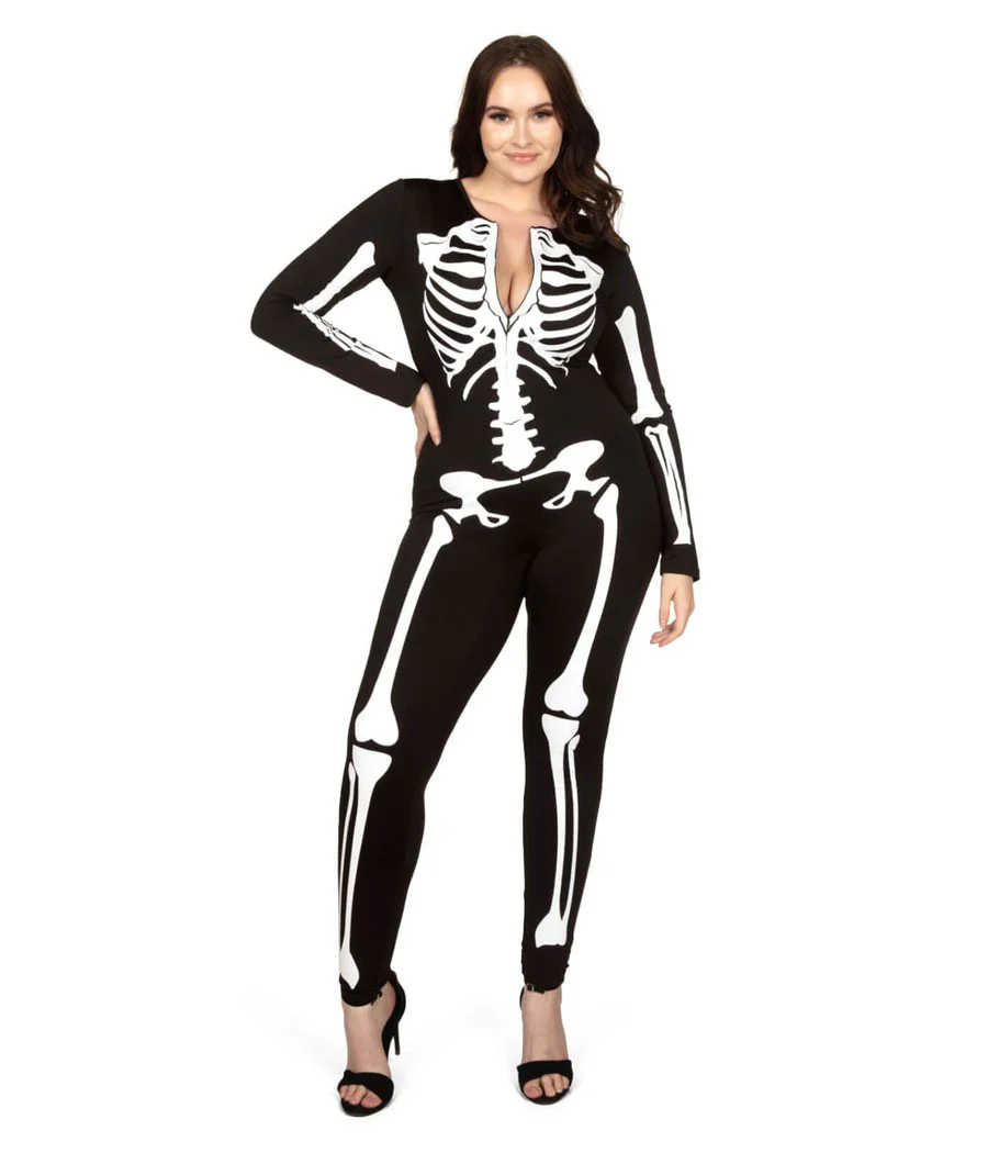 Skeleton Plus Size Bodysuit Costume - Image 3