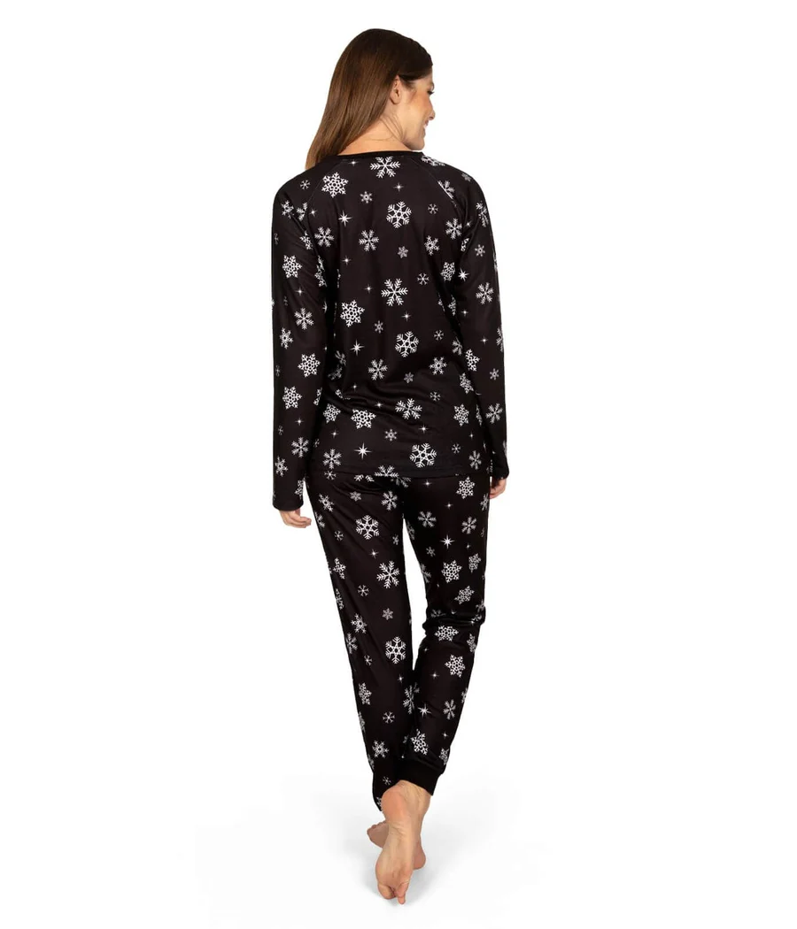 Women's Late Night Snowfall Crew Neck Pajama Set - Image 2