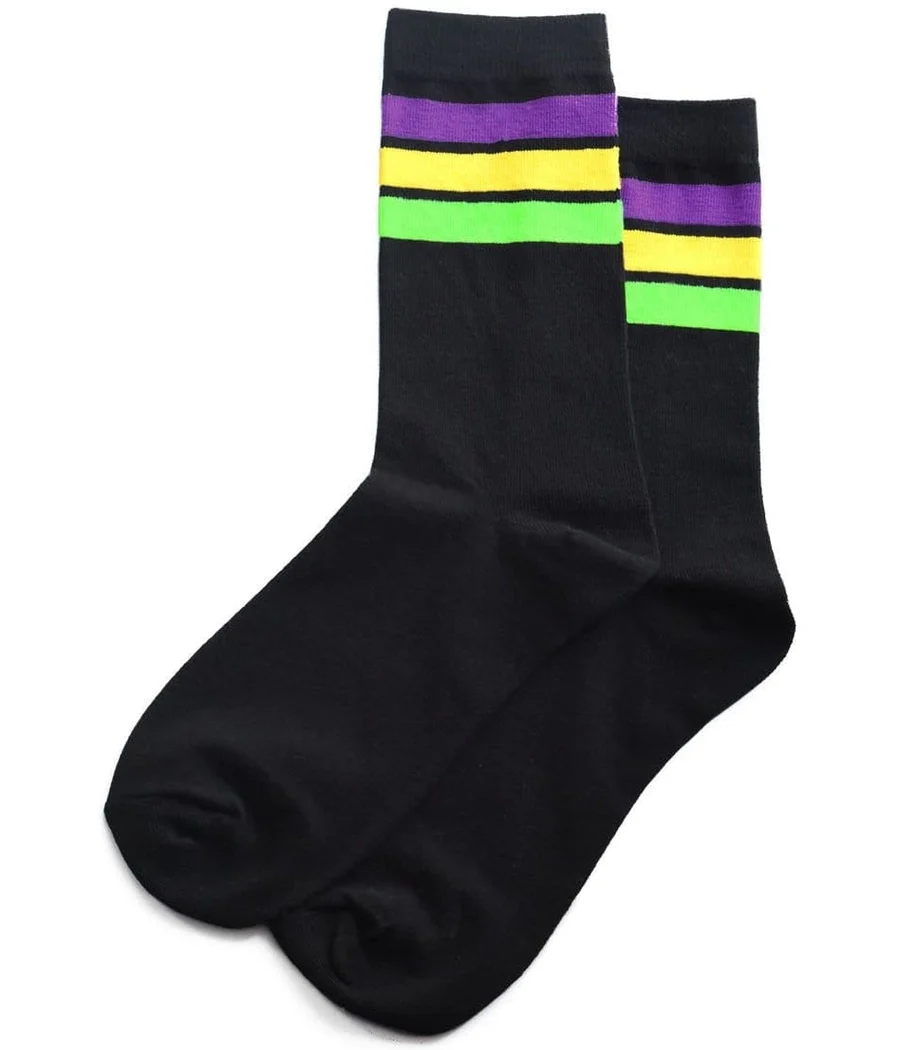 Women's Black Super Krewe Mardi Gras Socks (Fits Sizes 6-11W) - Image 2