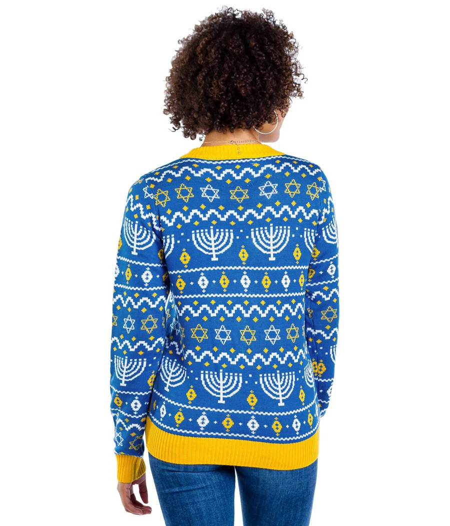 Women's Menorah Print Cardigan Sweater - Image 2