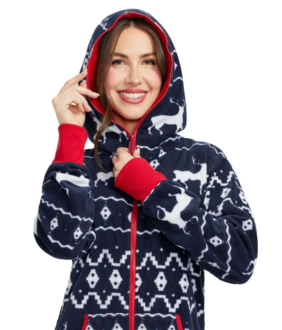 Women's Blue Reindeer Jumpsuit - Image 2