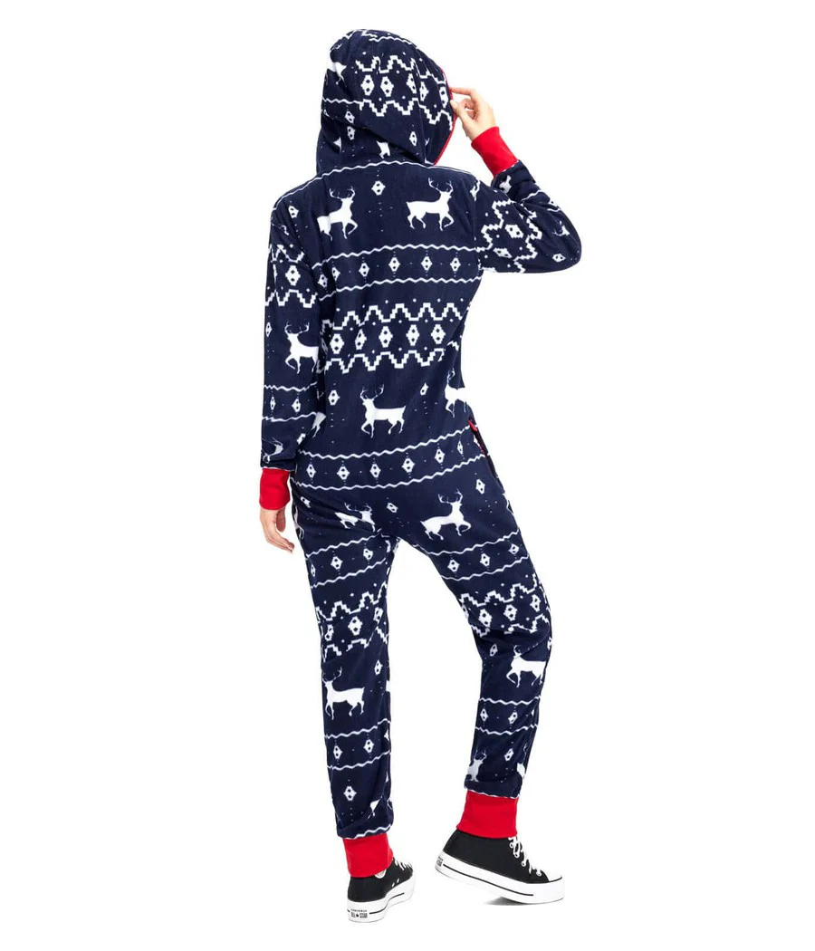 Women's Blue Reindeer Jumpsuit - Image 3