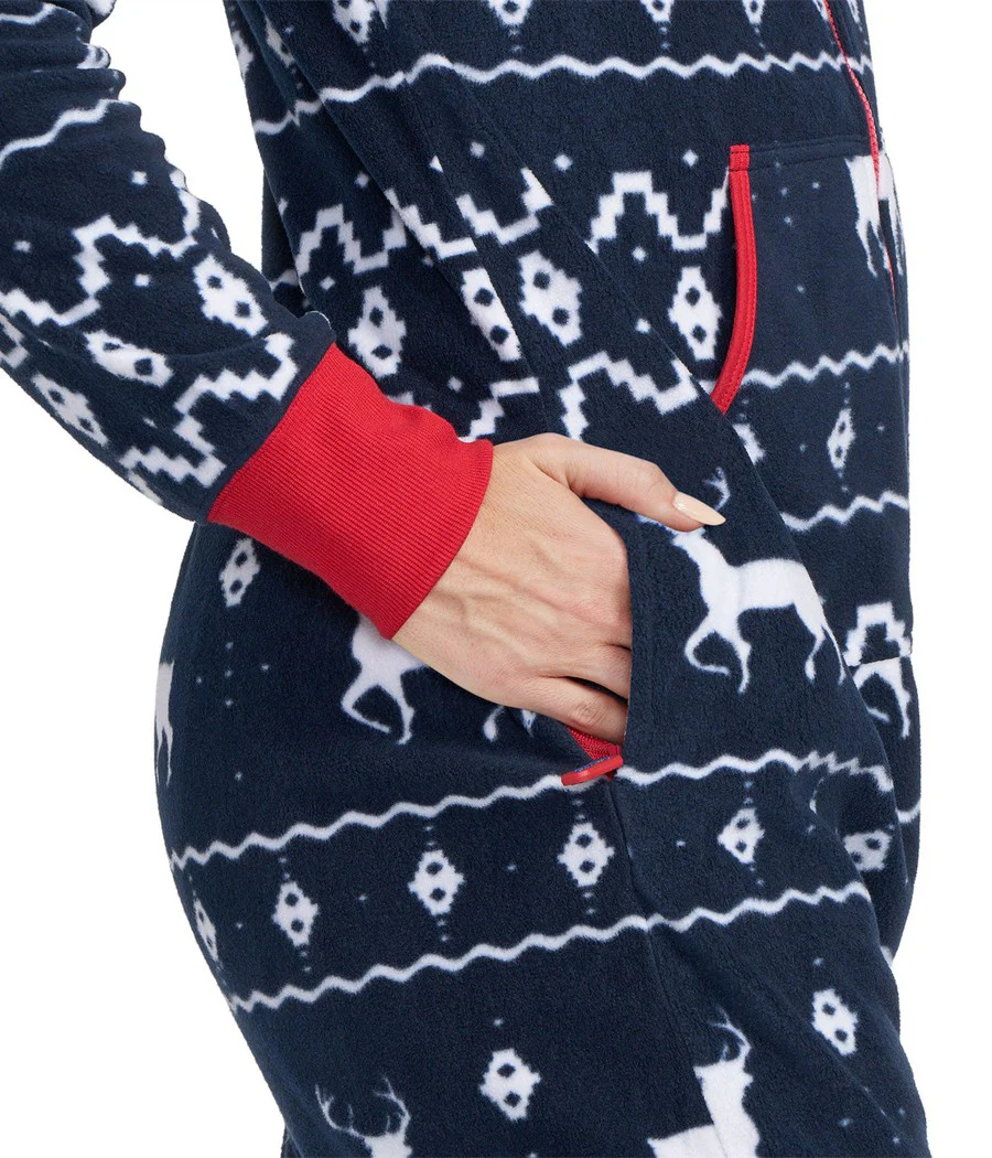 Women's Blue Reindeer Jumpsuit - Image 4