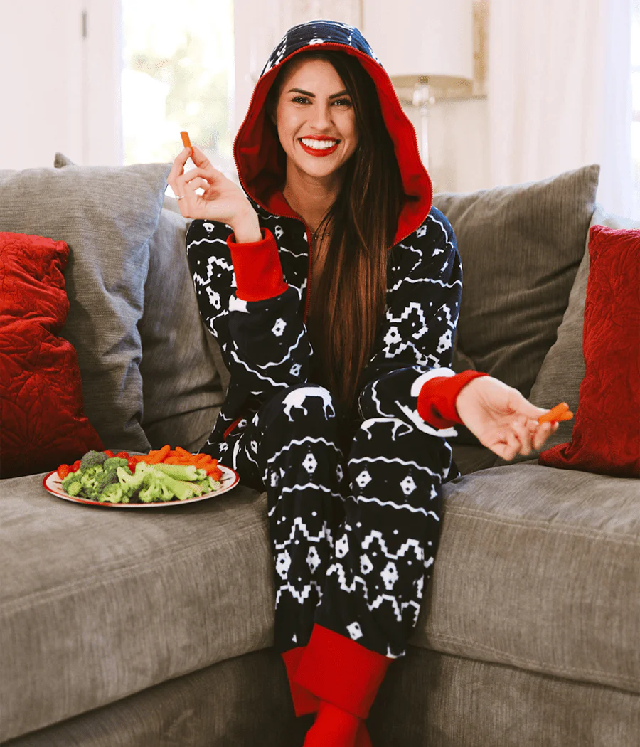 Women's Blue Reindeer Jumpsuit - Image 6
