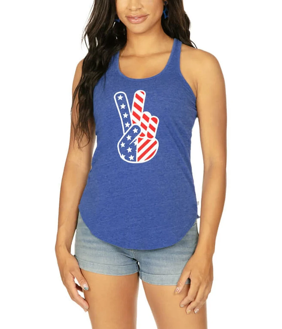 Women's Patriotic Peace Tank Top - Image 2