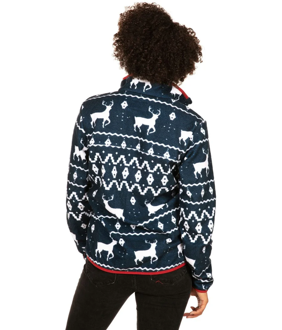 Women's Blue Reindeer Fleece - Image 3