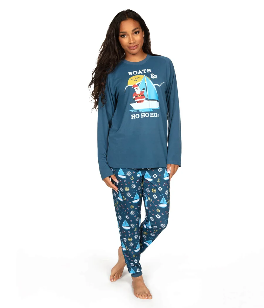 Women's Boats & Ho Ho Hos Crew Neck Pajama Set - Image 2