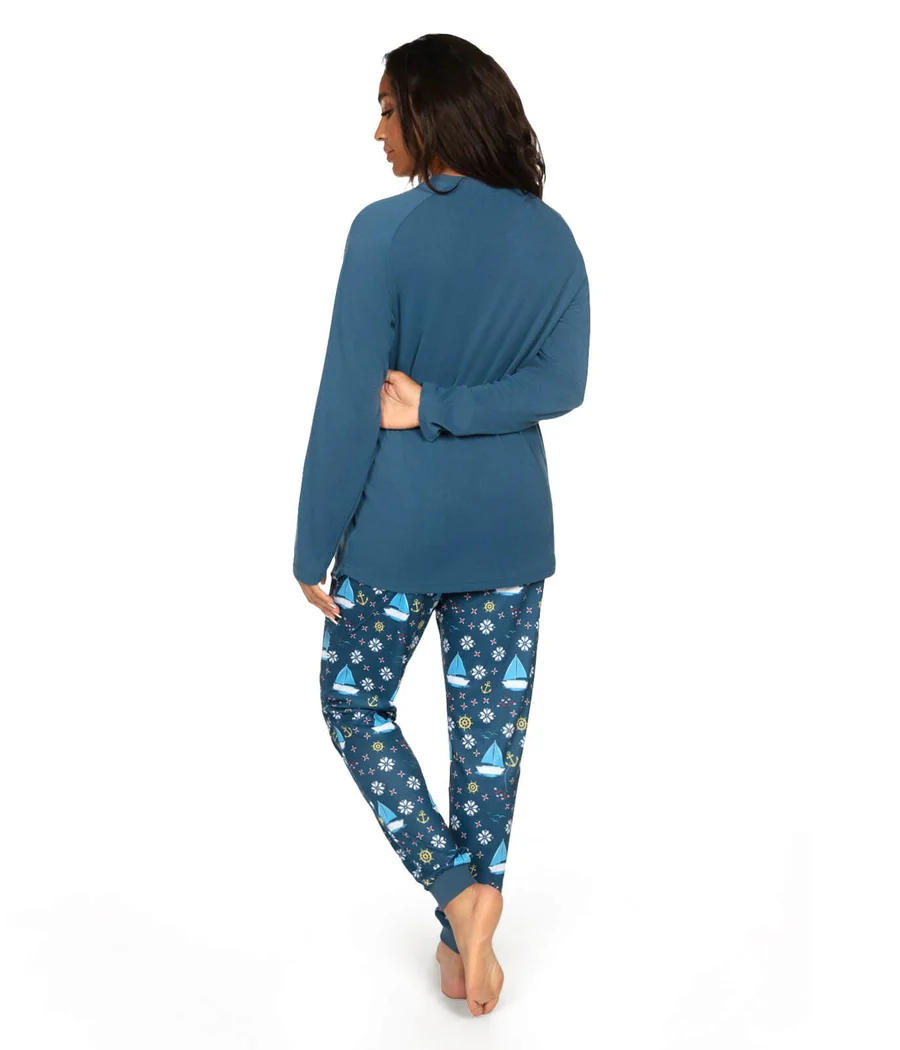 Women's Boats & Ho Ho Hos Crew Neck Pajama Set - Image 3