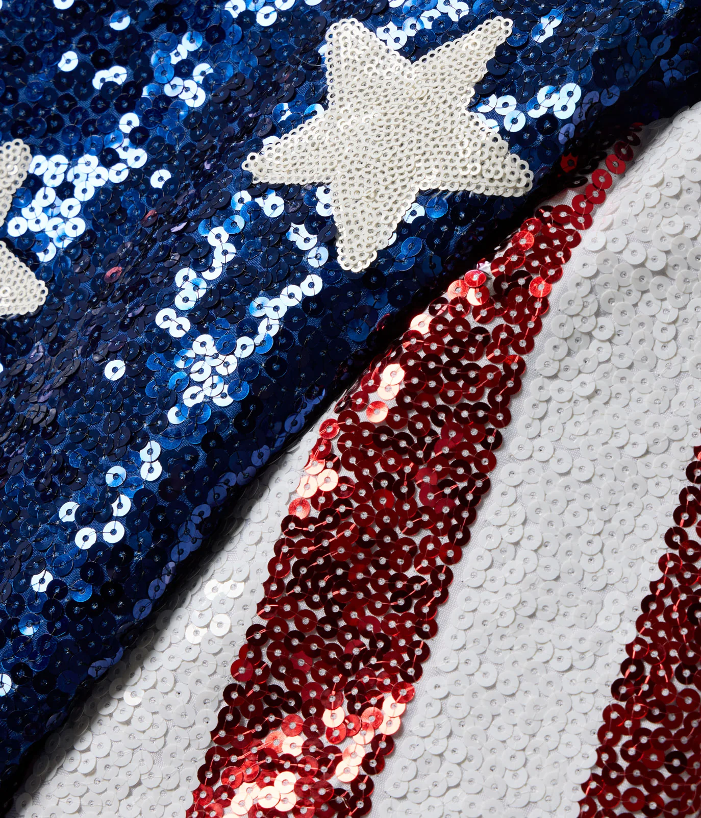 Women's Sequined Stars and Stripes Cropped Tee - Image 5