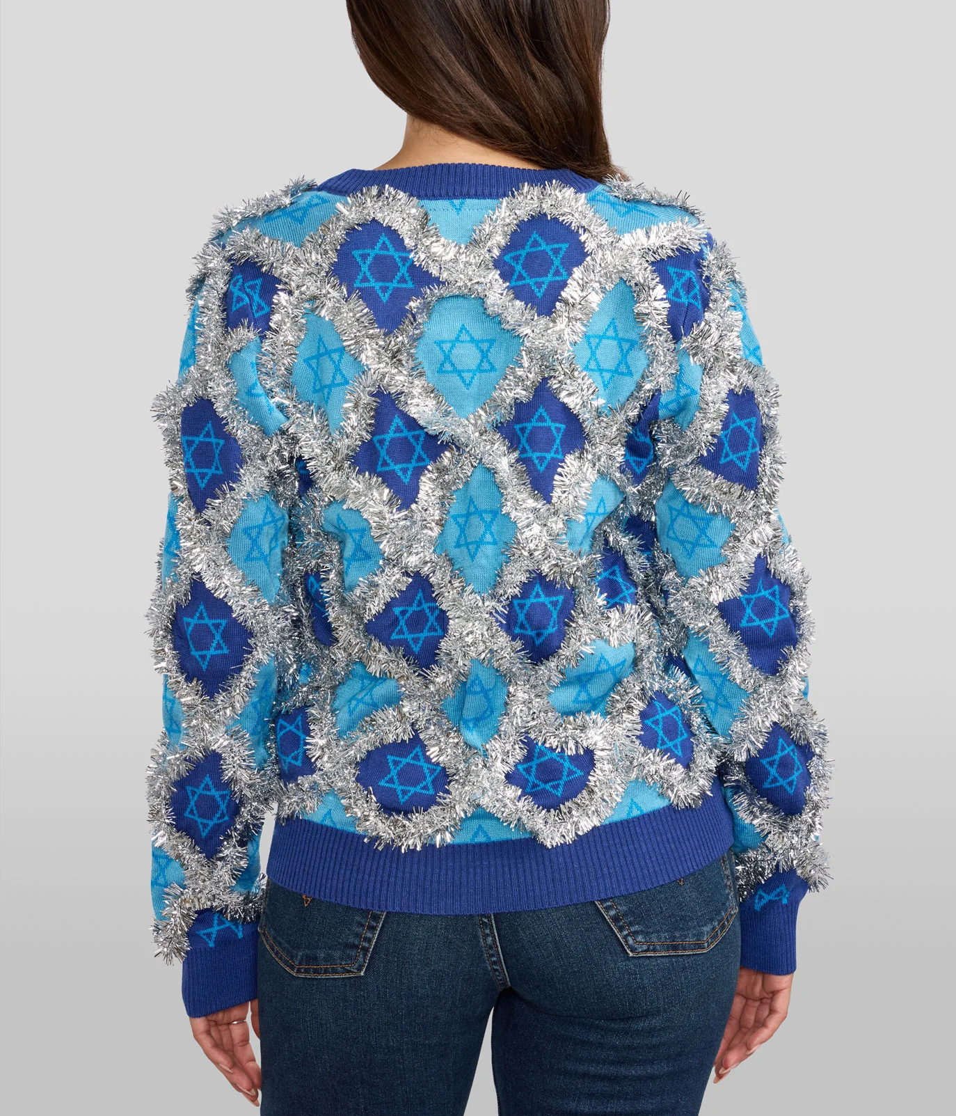 Women's Hanukkah Tinsel Cardigan Sweater - Image 3