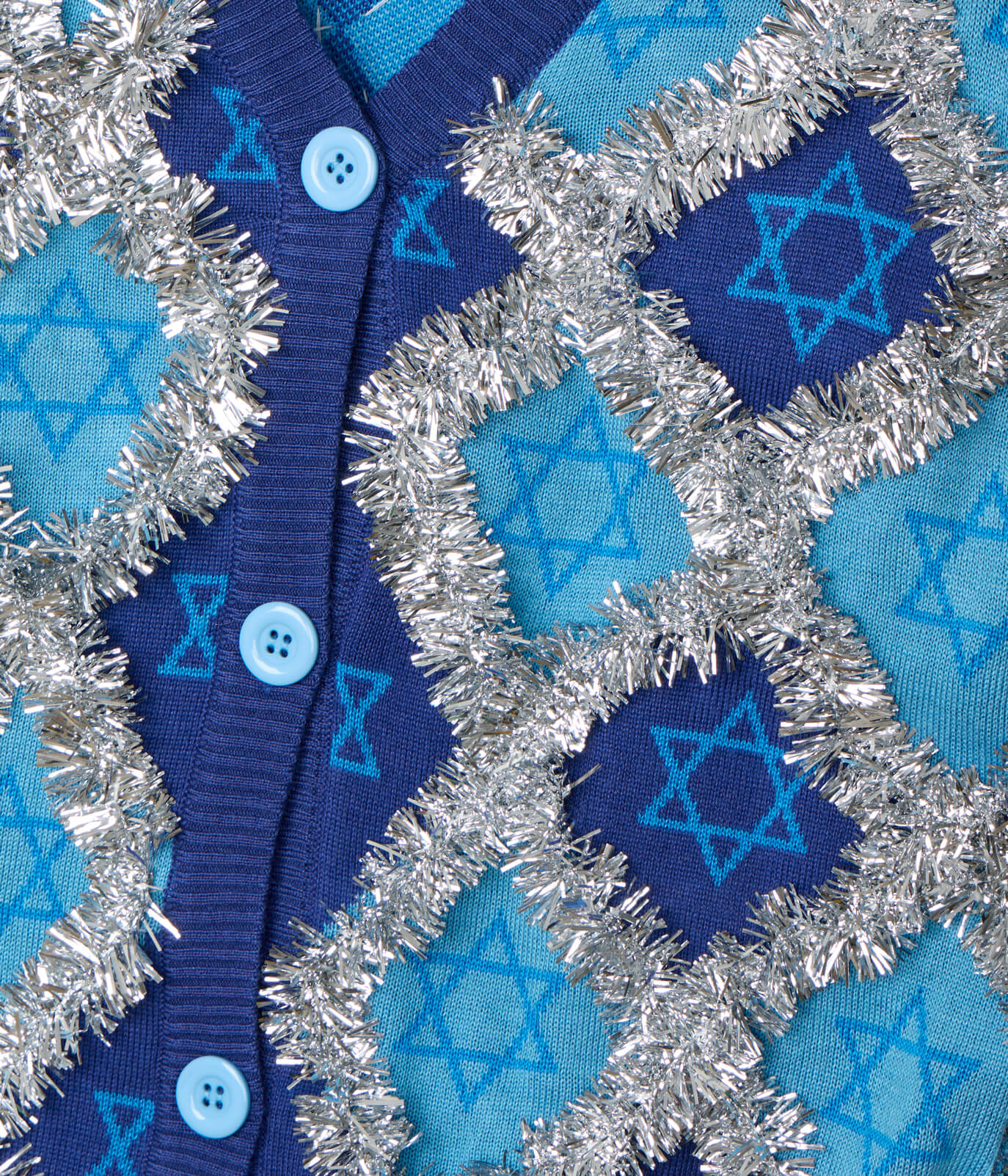 Women's Hanukkah Tinsel Cardigan Sweater - Image 4