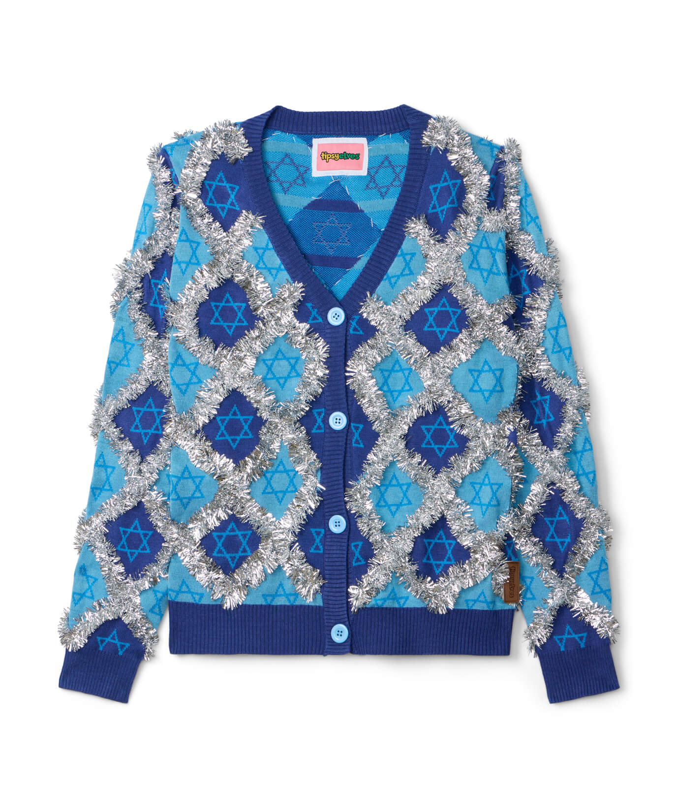 Women's Hanukkah Tinsel Cardigan Sweater - Image 5