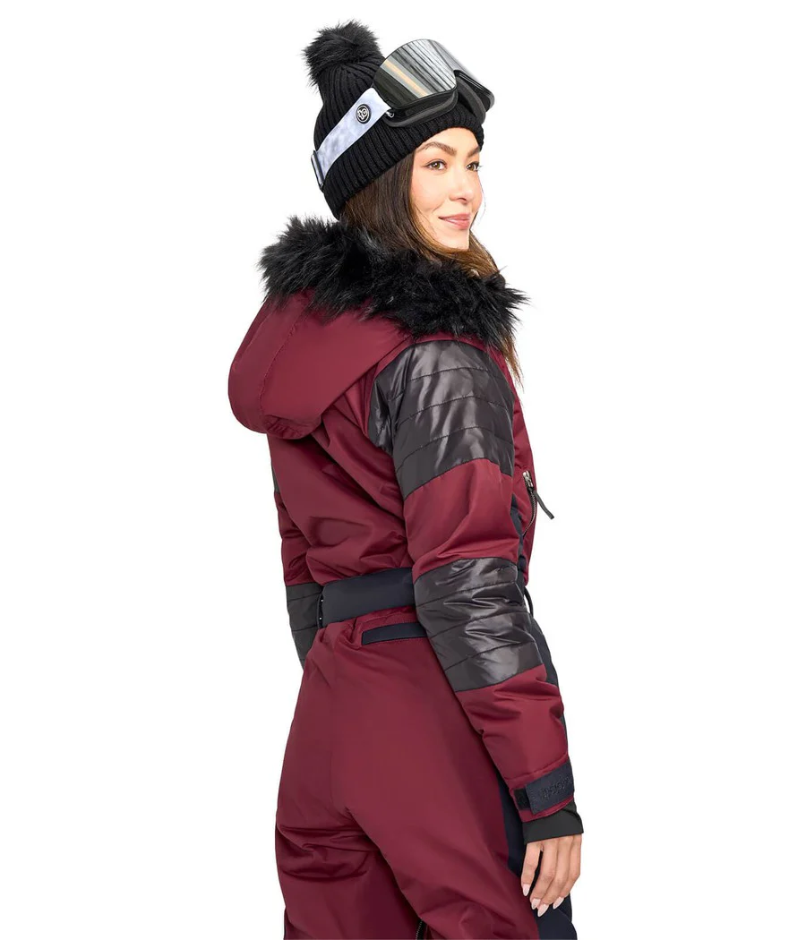 Women's Burgundy Blizzard Ski Suit - Image 2
