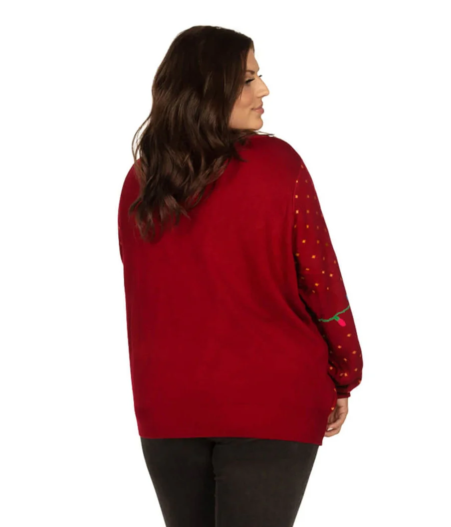 Women's Cat-itude Light Up Plus Size Ugly Christmas Sweater - Image 2