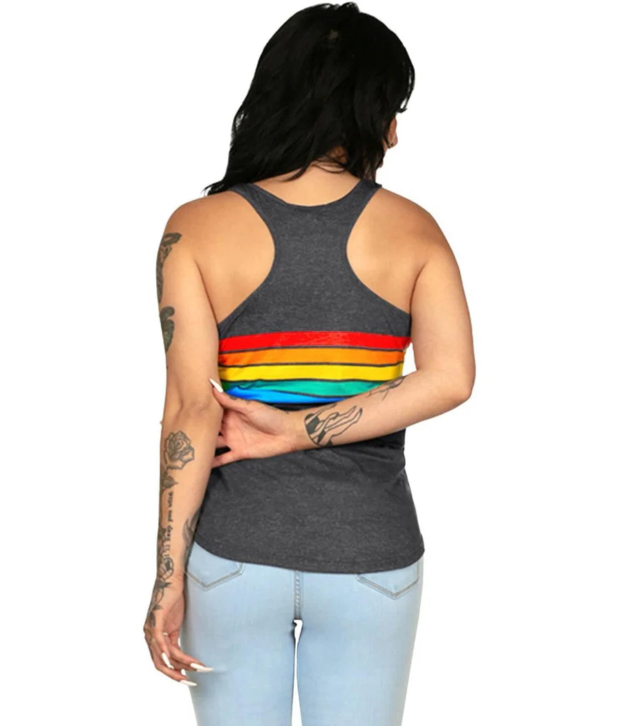 Charcoal Rainbow All the Way Racerback Tank Top - Image 3
