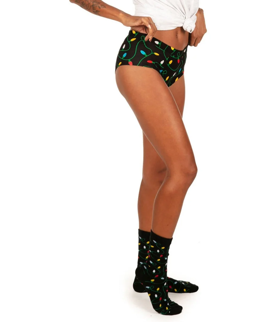 Women's Christmas Lights Underwear & Socks Gift Set - Image 2
