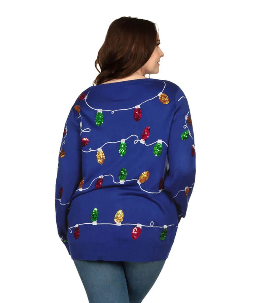 Women's Christmas Lights Plus Size Ugly Christmas Sweater - Image 2