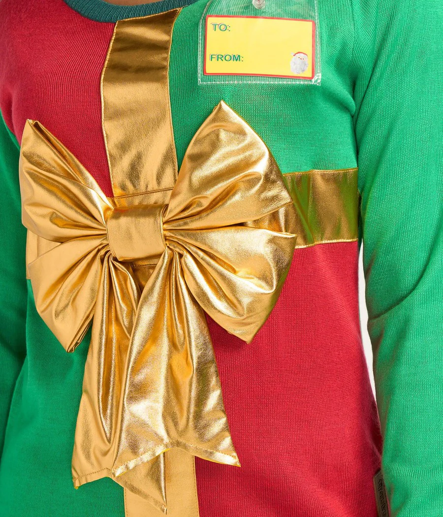 Women's Christmas Present Ugly Christmas Sweater - Image 3