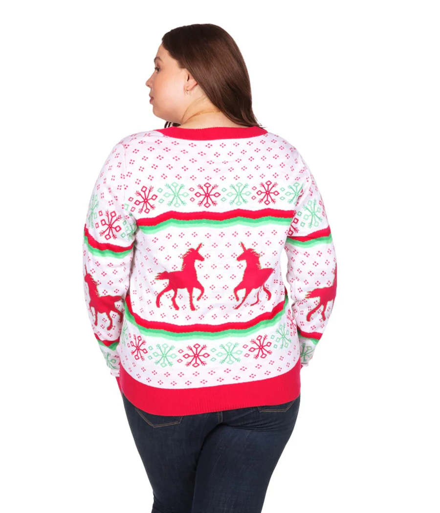 Women's Christmicorn Plus Size Cardigan Sweater - Image 2