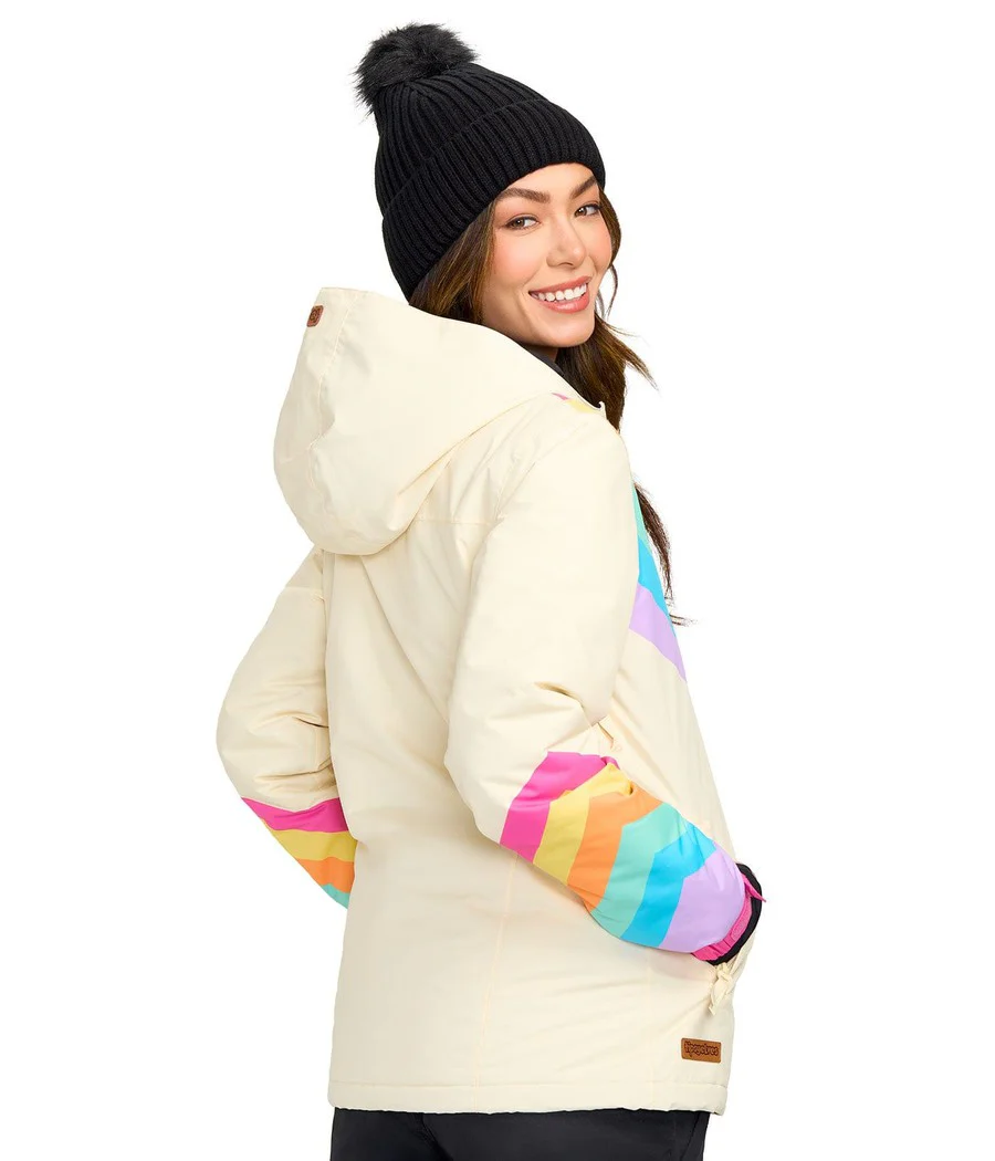 Women's Retro Rainbow Snow Jacket - Image 3