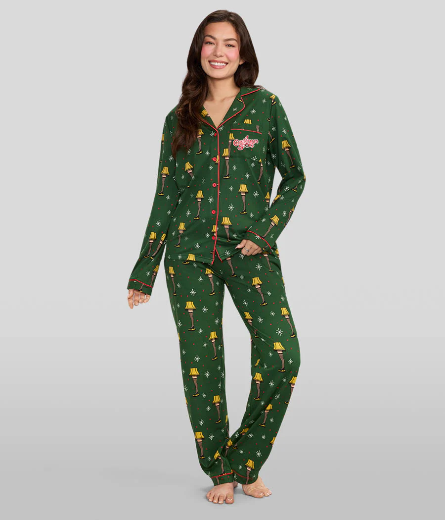 Women's Christmas Story Leg Lamp Lapel Pajama Set - Image 2