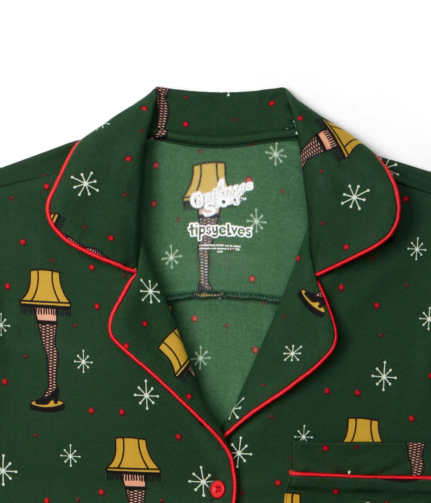 Women's Christmas Story Leg Lamp Lapel Pajama Set - Image 5