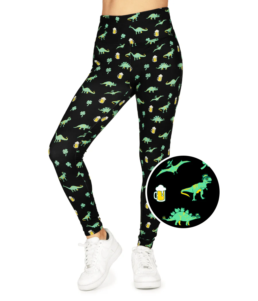Drinkosaurus Rex High Waisted Leggings