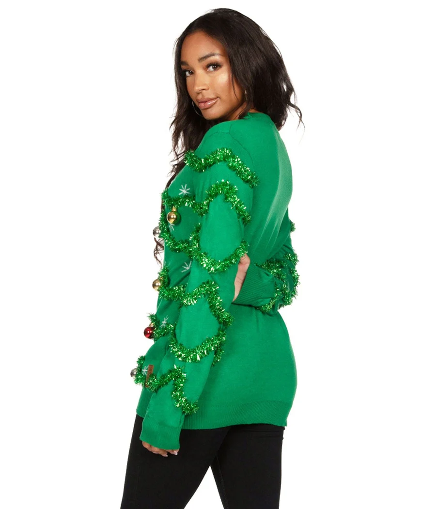 Women's Gaudy Garland Oversized Christmas Sweater - Image 2