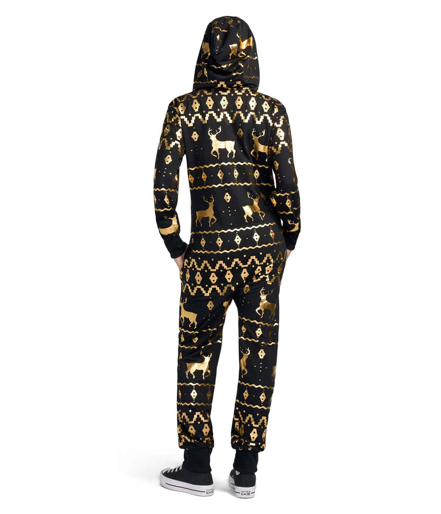 Women's Gold Foil Fair Isle Reindeer Jumpsuit - Image 2