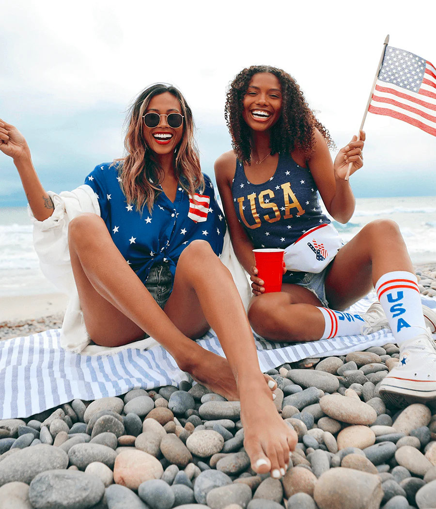 Women's Gold Foil USA Tank Top - Image 5